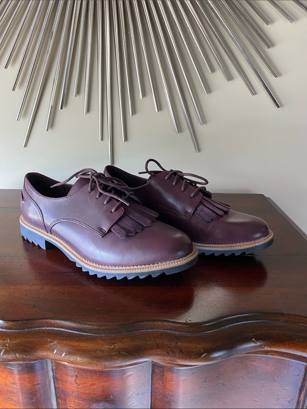 Clarks Somerset-Griffen Mabel Aubergine Color Tie Loafers